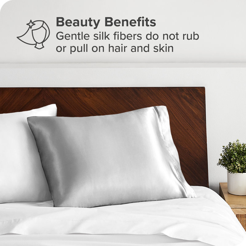 Standard Silver Mulberry Silk Envelope Closure Pillowcase