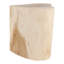 Table d'appoint sculptée en forme de cœur en bois sculpté pour le salon - Table de bout naturelle étroite pour la maison ou le bureau - 18 po, brun clair et brun