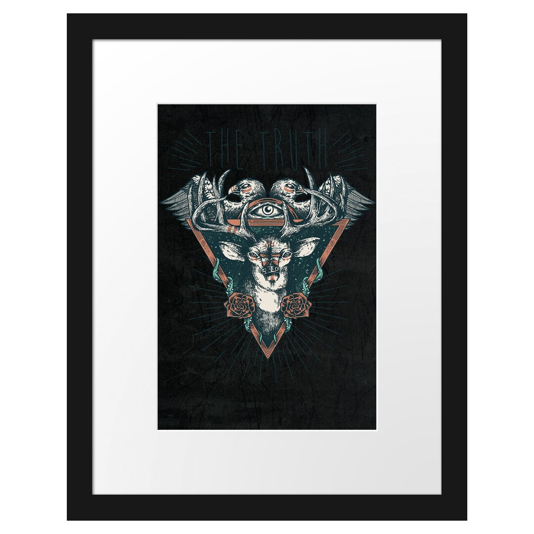 Gerahmtes Poster The Deer Black