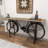 Broseley Metal 1 Shelf Bike Black Bar with Brown Wood Top