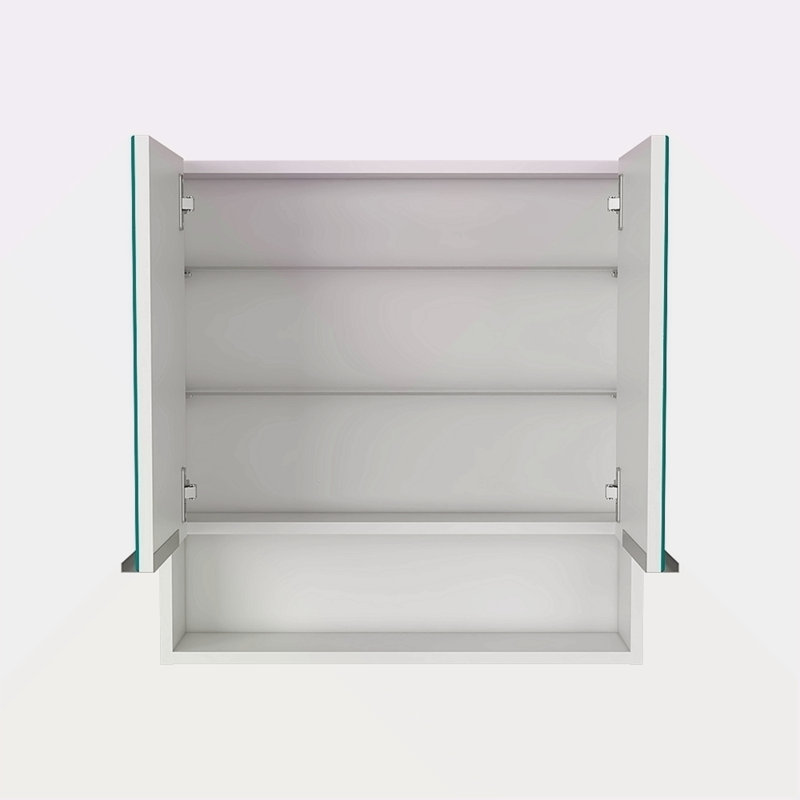 Pharmacie avec miroir Lexington, trois tablettes internes, Blanc