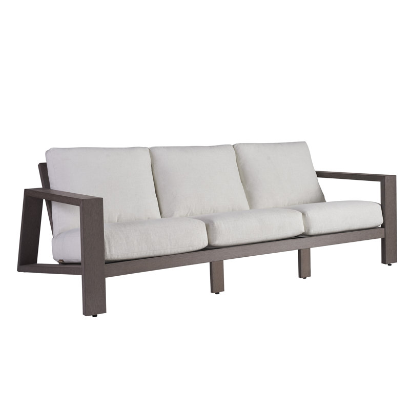 Mozambique 90" Wide Outdoor Teak Patio Sofa with Sunbrella Cushions
