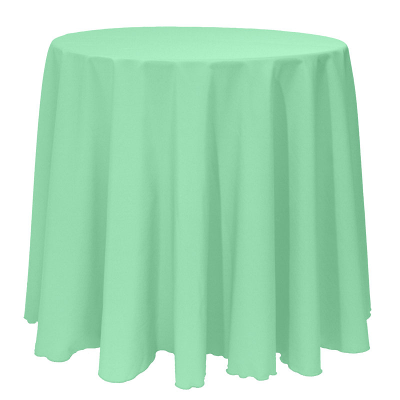 10 Pack Round Polyester Linen Tablecloth, 120" x 120", Mint