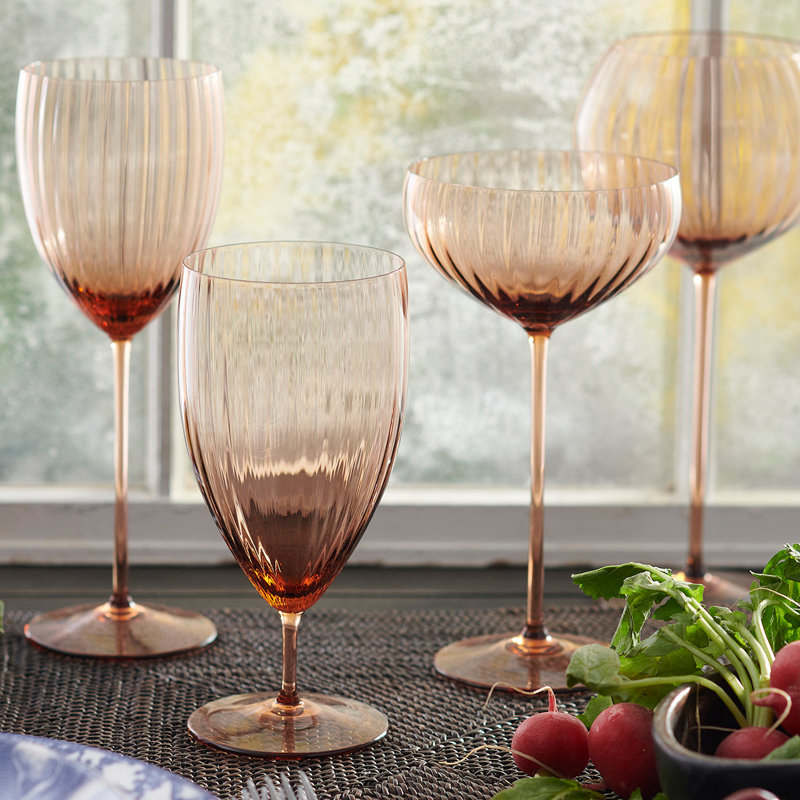 Quinn Crystal White Wine Glass, Amber