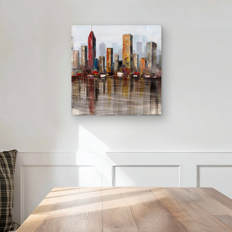 Rust Looking City - Industrial Building Metal Print Decor