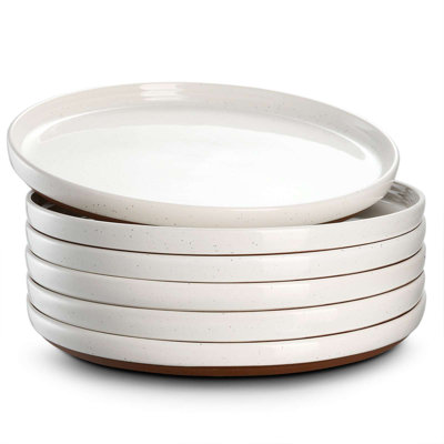 Ensemble de 6 assiettes à dessert en céramique albâtre 8,5 po DOWAN