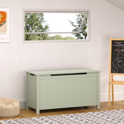 Wooden Kids Toy Storage Chest, Safety Hinge Toy Box with Large Storage Space, Children Organizer Bench for Playroom, Bedroom & Nursery