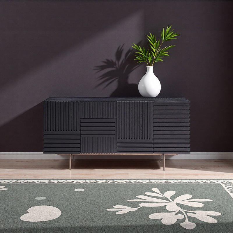 Buffet simple de style nordique moderne, H 31,5 po x l 63 po x P 17,7 po