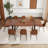 87" Wood Dining Table Set With PU Leather Upholstered Dining Chair-116180492-115951196