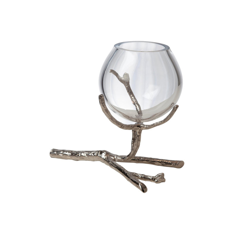 Twig Small Vase, Nickel
