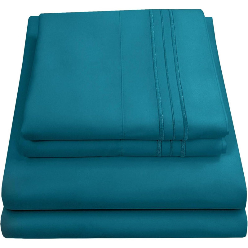 Draps pour grand lit - Draps de luxe respirants avec sangles de coin élastiques et sécuritaires intégrées - Ensemble de literie, literie, grand, 1800