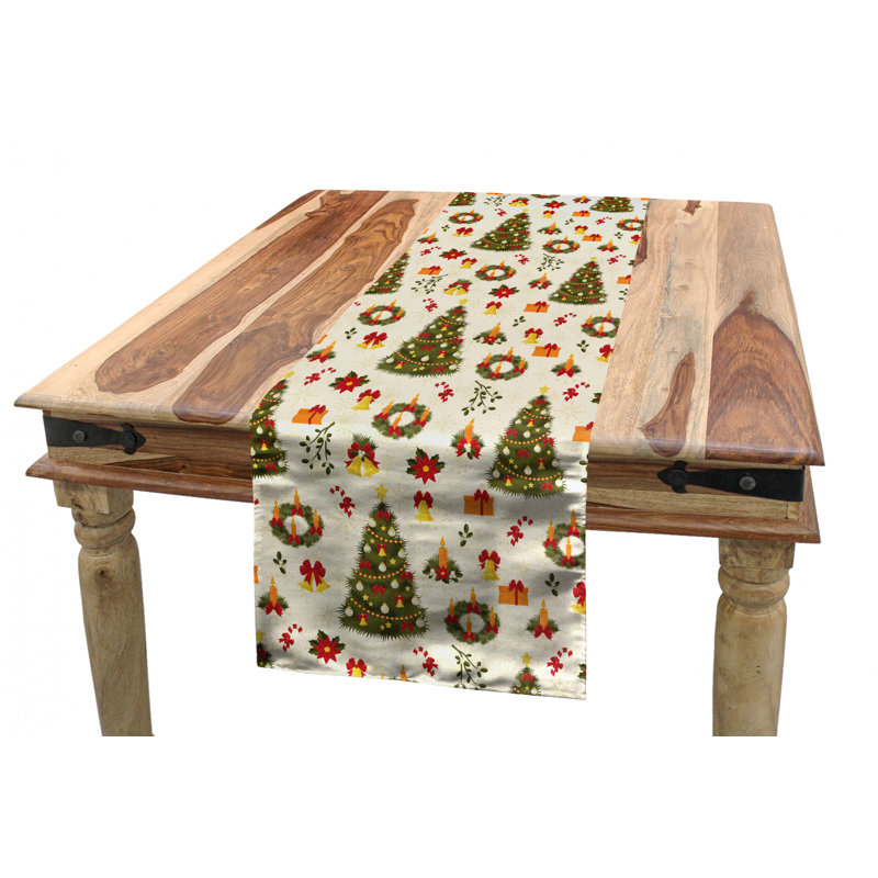 Floral Christmas Table Runner, 120" x 16"