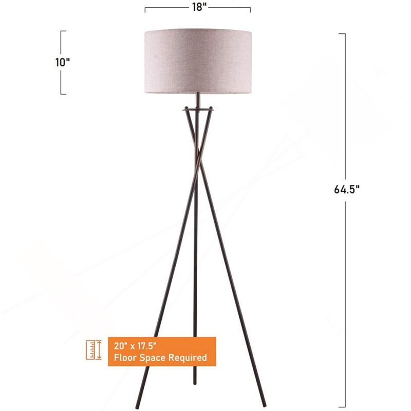 65" Crossed Tripod Floor Lamp