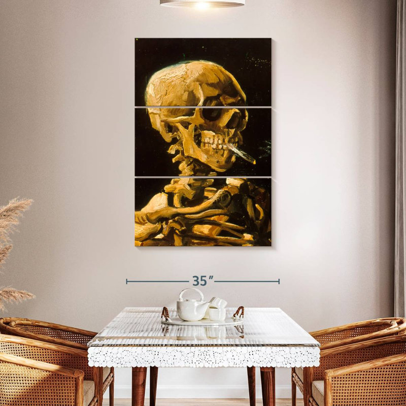 Skull With Cigarette 1885, 38" H x 24" W
