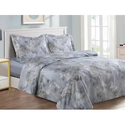 Ensemble de housse de couette en satin de coton French Blossom