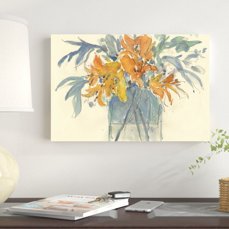 «Day Lily Moment II» par Samuel Dixon - peinture sur toile tendue, H 12 po x l 18 po