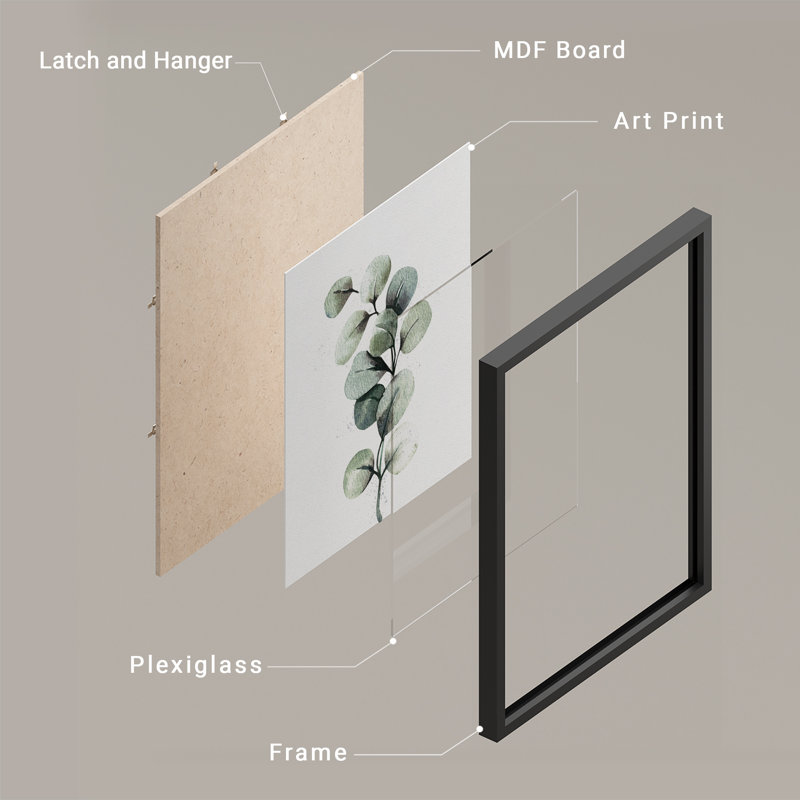 Feuilles de plantes, œuvre d'art moderne, impressions encadrées, affiches, petit art mural de salle de bain, H 10 po x l 8 po