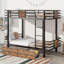Lit superposé simple TG sur simple TG avec tiroirs de rangement, aucun sommier nécessaire, noir pour chambre d'amis