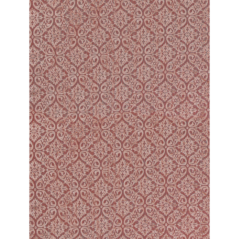 Damask Area Rug in Red, Rectangle 10' x 14'