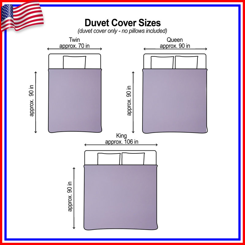 Purple Wildflowers On Lavender Duvet Covers, Grand lit