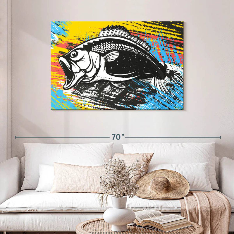 Brampt Abstract Bass Fishing, 30" H x 45" W