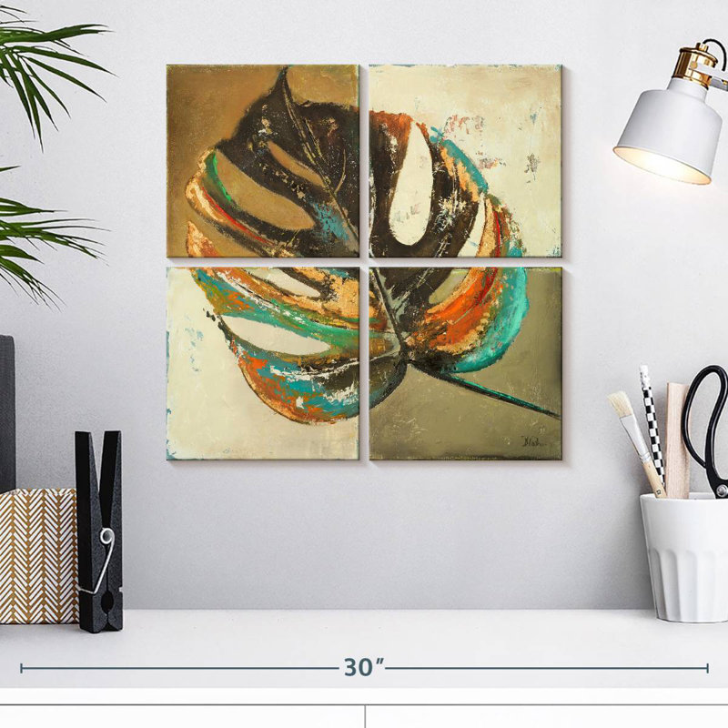 Harnek feuilles contemporaines II, H 18 po x l 18 po