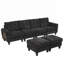 Canapé modulaire moderne en forme de U avec repose-pieds mobiles, ports USB et tables d'appoint pour la flexibilité du salon-654571148