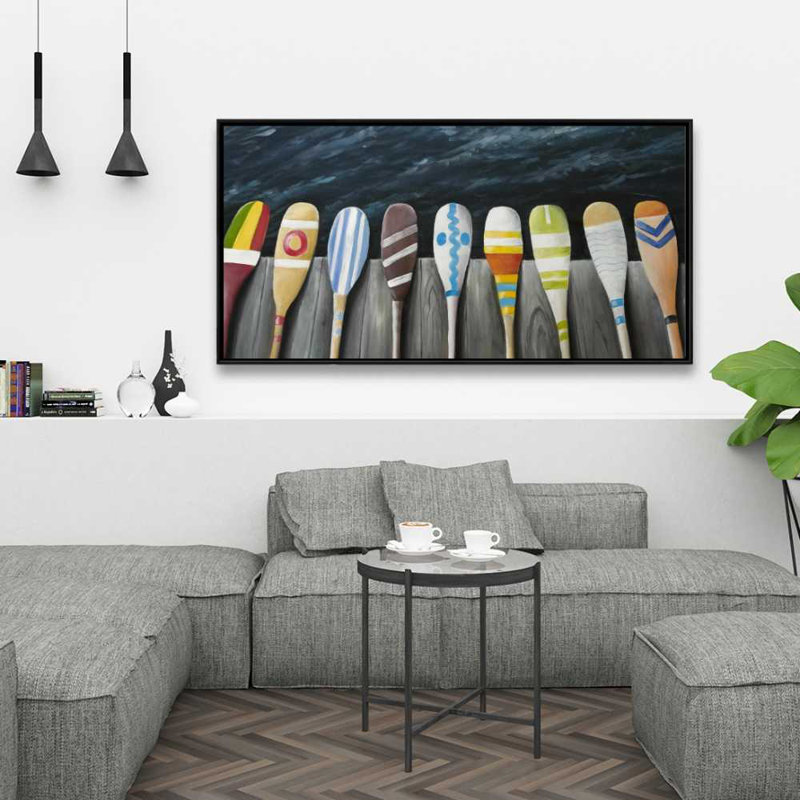 Palettes colorées sur le quai - Toile encadrée, décoration intérieure