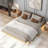 Modern Low Profile Platform Bed With LED Lights-722566746-729449580