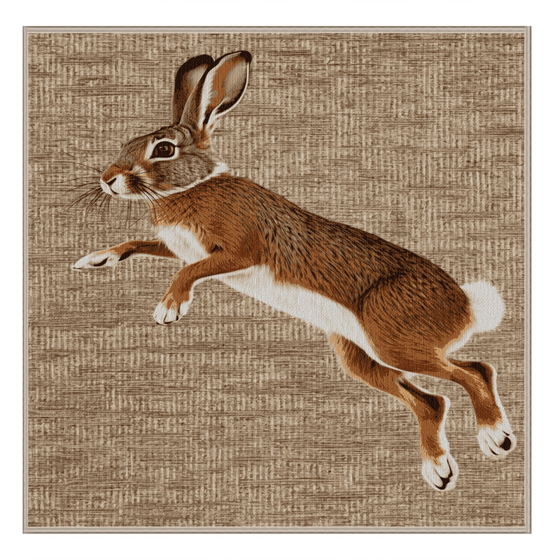 Washable Spring Hare Wildlife Area Rug, Rectangle 2' x 3'