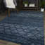 Tapis géométrique bleu marine Jacobine-98497885