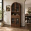 Armoire de bar 70 po de hauteur avec portes en verre trempé, 9 porte-bouteilles, grand tiroir, tablette réglable, porte-verres et armoire à café-131246673