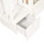 Lit superposé double blanc avec tablettes et tiroirs de rangement multiples, escalier à quatre marches pour une montée en toute sécurité, barrière de sécurité supérieure en blanc, organisation de la pièce à 6 tiroirs, résistance en bois de pin massif-1392184198