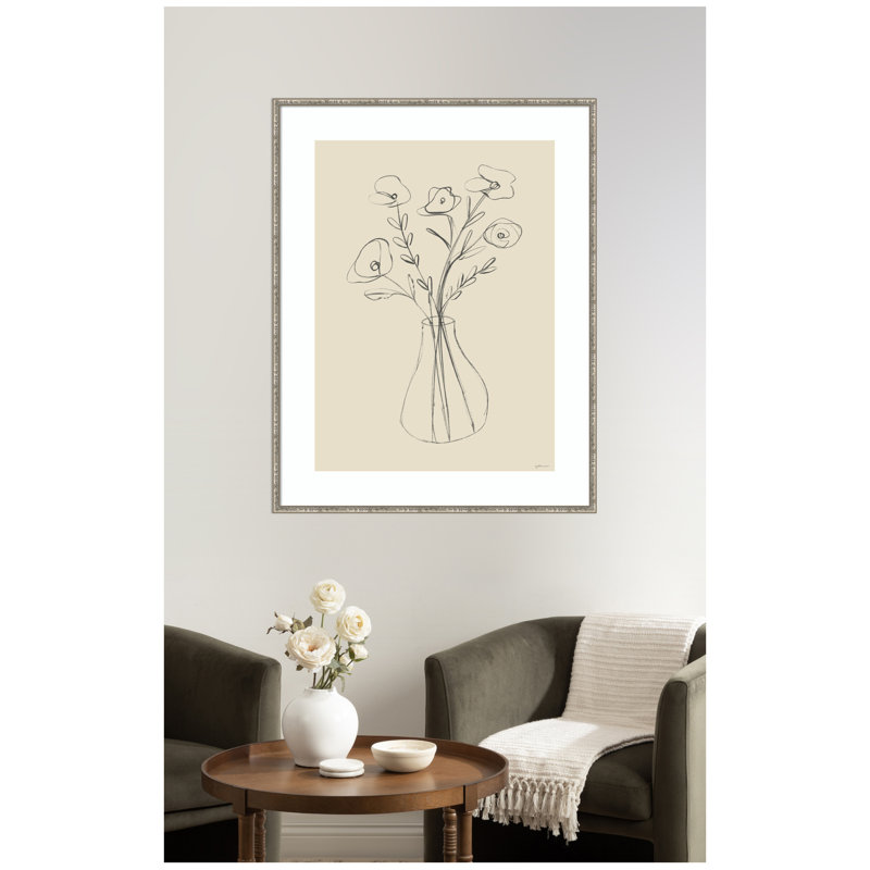 "Floral Vase" par Gabrielly Guedes, reproduction d'art encadrée