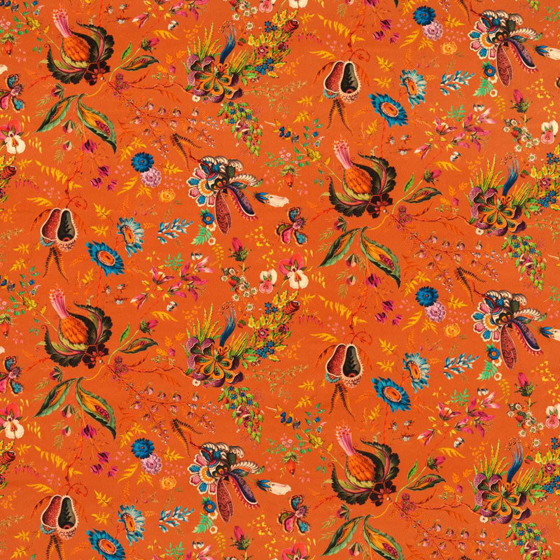 Wonderland Floral Fabric, Amber/Lapis/Ruby