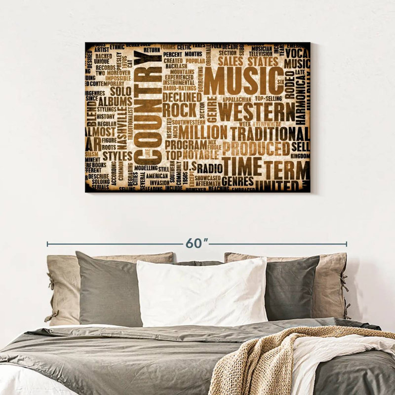 Abarca Country Music Words, H 30 po x l 45 po