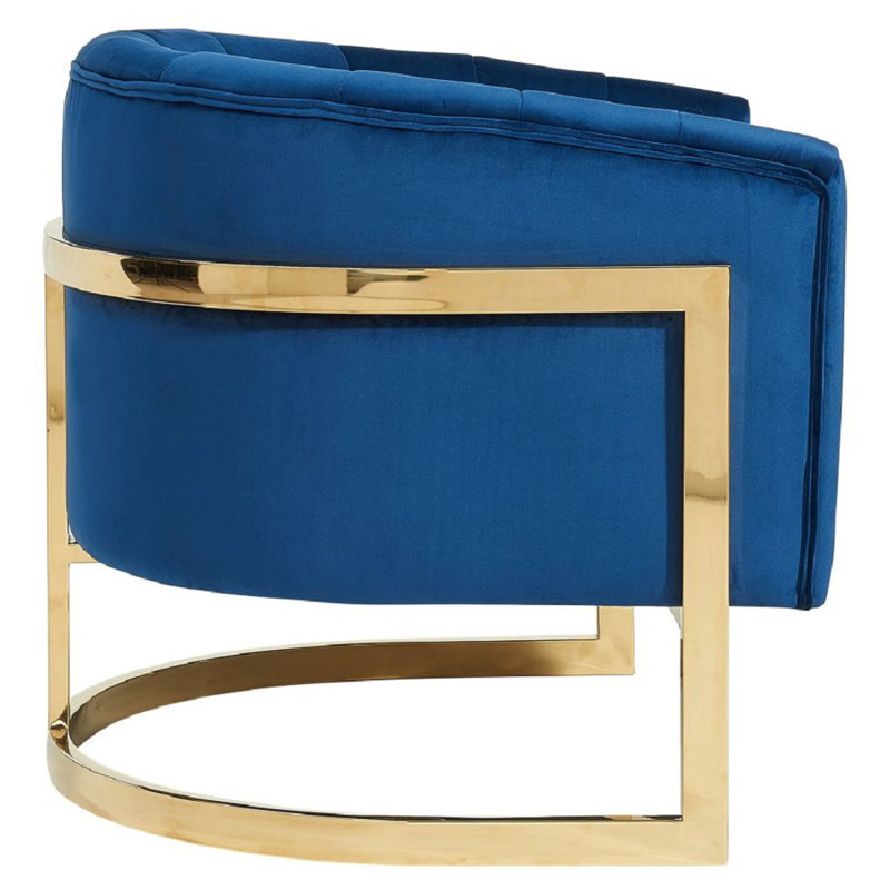 Fauteuil 31 po en velours, Velours bleu