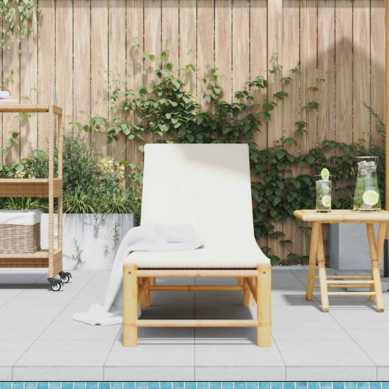 Sun Lounger 100% Polyester Large, Cream