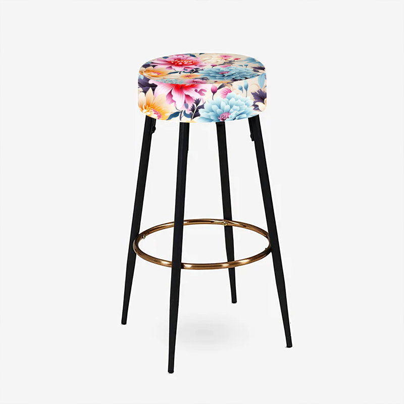 Pink Boho Floral Treasures - Ensemble de 2 tabourets floraux