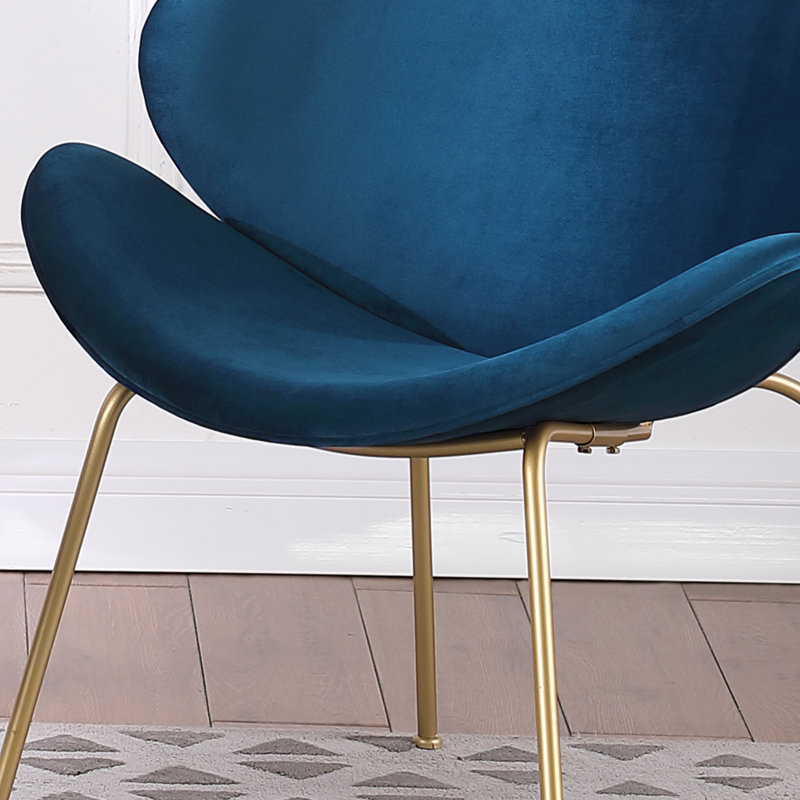 Kuhlman Velvet Side Chair Dining Chair, Blue