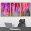 «Mauve et doré, aquarelle et paillettes», 3 pièces sur toile-98804126-98804127