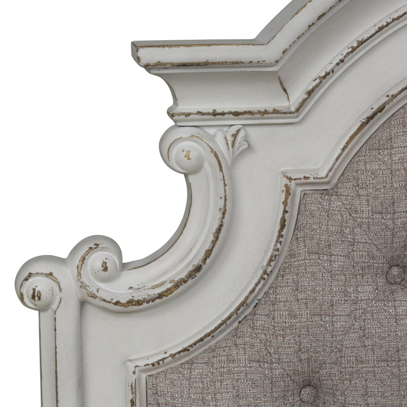 Tête de lit simple tapissier Colchester - blanc antique, Lit simple, Blanc cassé