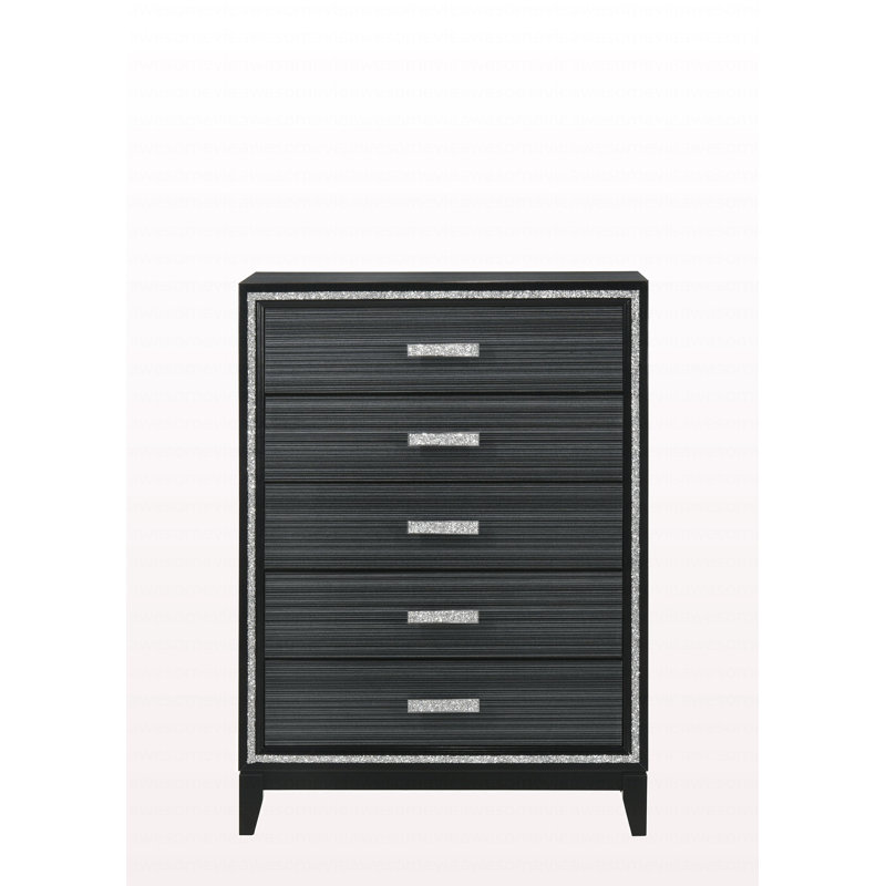Commode de style moderne avec finition noire, Noir