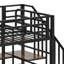 Lit mezzanine en métal avec escalier, table de rangement basse et tablettes de rangement-201612545