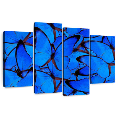 Bleu / bleu / papillons