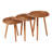 Modern Nesting Table Set (3 Pieces), Walnut Finish, 15.8 x 14.6 x 14.6 in | 100% MDF with Membrane Coating & Oven Dried Beech Wood Legs | Stylish & Functional for Living Room, Rustic & Scandinavian Decor