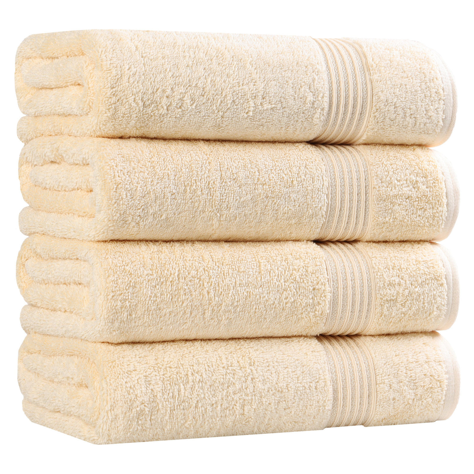 Oleg Heritage Egyptian Cotton Soft Absorbent Luxury Bath Towel, Canary