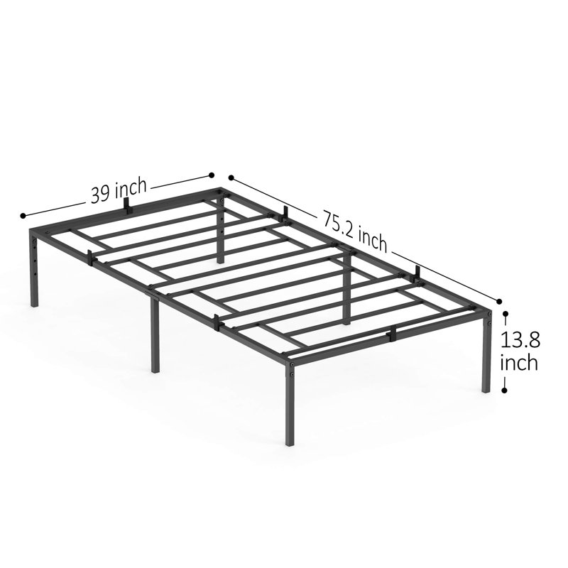 Metal Bed Frame Twin Platform Bed Frame No Box Spring Needed, Sturdy Heavy Duty Bed Frame, Easy Assembly, 14inch Twin