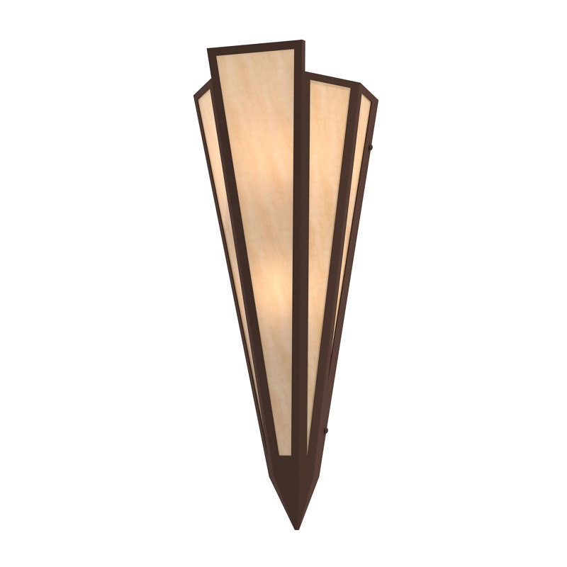 2 - Light Flush Mounted Sconce, Glass, Beige, Café Noir