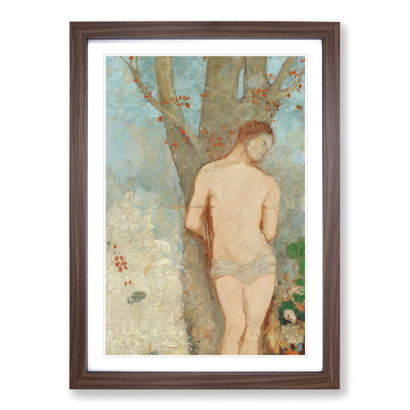 Saint Sebastian by Odilon Redon - Picture Frame Painting, 48cm H x 36cm W x 2cm D, Walnut Framed
